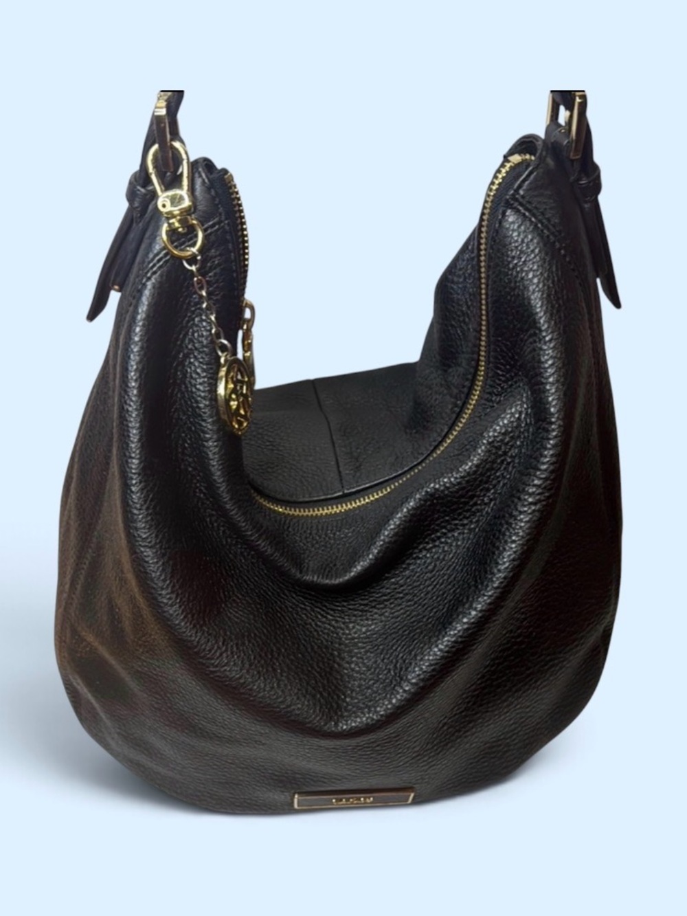 DKNY Black Leather Hobo Bag